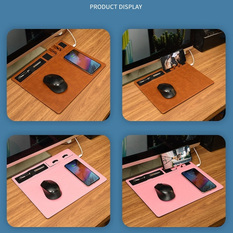 JJ-82401 Mouse Pad with Phone Charging and Phone Holder(Grey) by buy2fix