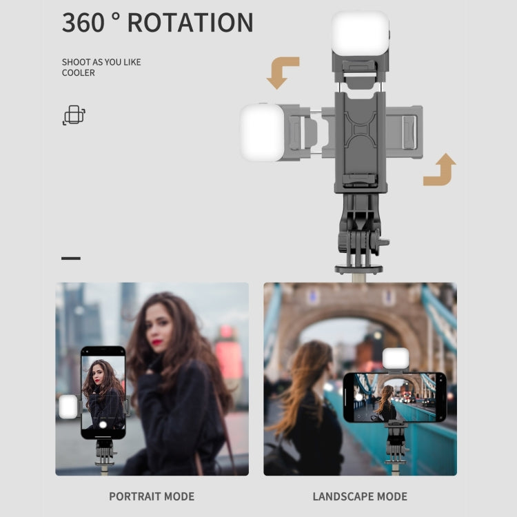 Mini Selfie Stick Integrated Multifunctional Bluetooth Selfie, Specification: Q10S 70cm With Fill Light - Selfie Sticks by buy2fix | Online Shopping UK | buy2fix