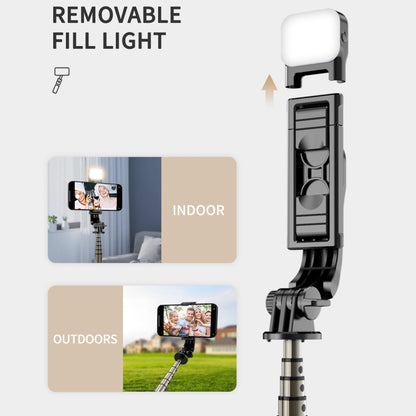 Mini Selfie Stick Integrated Multifunctional Bluetooth Selfie, Specification: Q10S 70cm With Fill Light - Selfie Sticks by buy2fix | Online Shopping UK | buy2fix