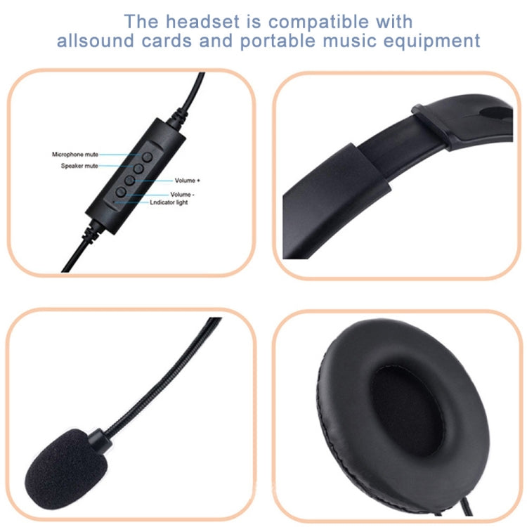 Head-Mounted Wired Headset With Microphone, Style: GAE-440 A by buy2fix