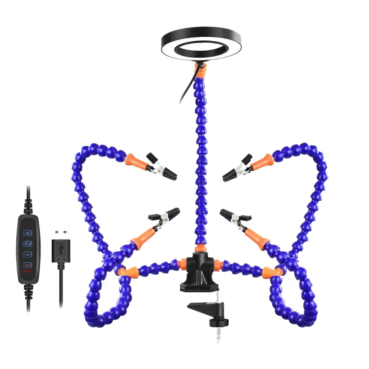 SN5BK-USB 4-Clawed Lamp Adjustable Desktop Soldering Station(Blue) by buy2fix