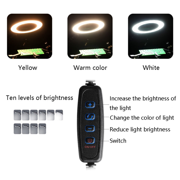 SN5BK-USB 4-Clawed Lamp Adjustable Desktop Soldering Station(Black) by buy2fix