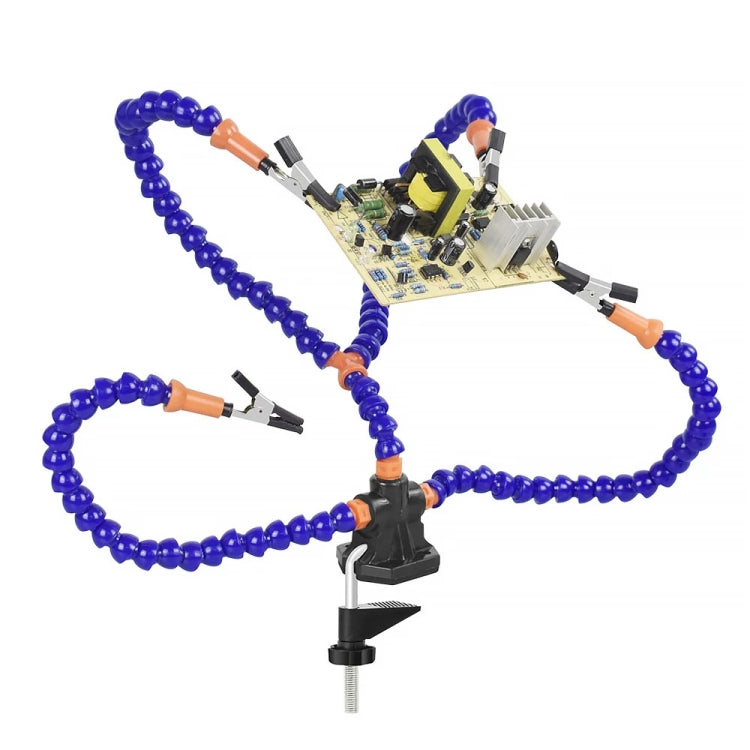 Y4BK-XS Universal Arm Clip-On Base Four-Claw Soldering Station(Blue) by buy2fix