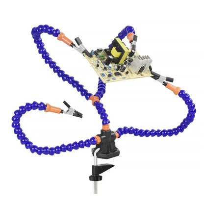 Y4BK-XS Universal Arm Clip-On Base Four-Claw Soldering Station(Blue) by buy2fix