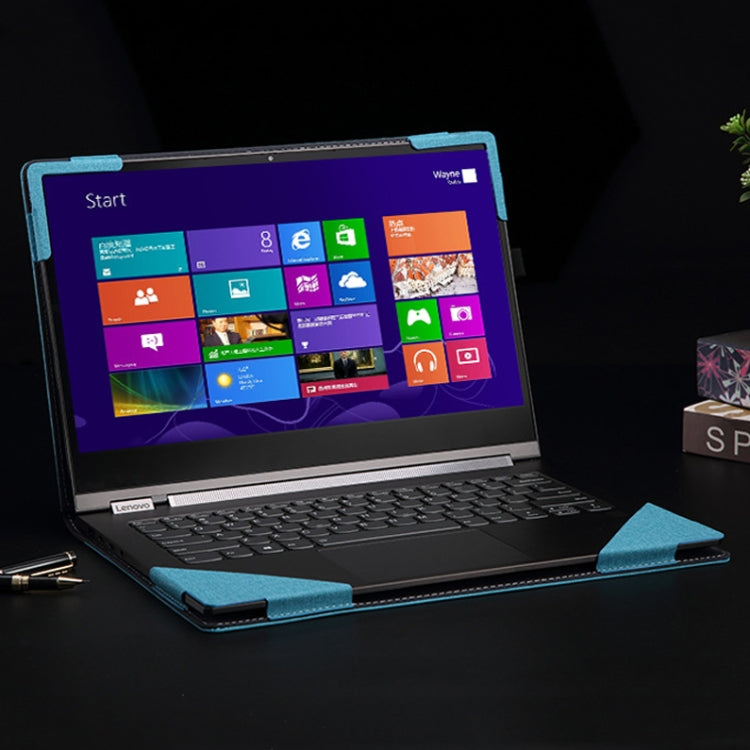 13.9 inch PU Leather Laptop Protective Cover For Lenovo Yoga 5 Pro / Yoga 910(Blue) by buy2fix