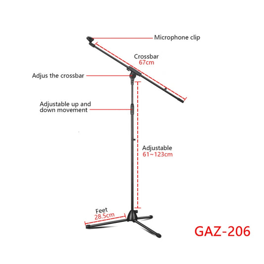 Single Rod Floor Formula Adjustable Microphone Bracket, Style: GAZ-206 - Stand by buy2fix | Online Shopping UK | buy2fix