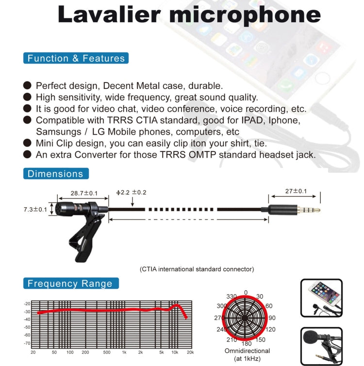 GAM-140 Mobile Phone Recording Collar Microphone(Black) - Microphone by buy2fix | Online Shopping UK | buy2fix