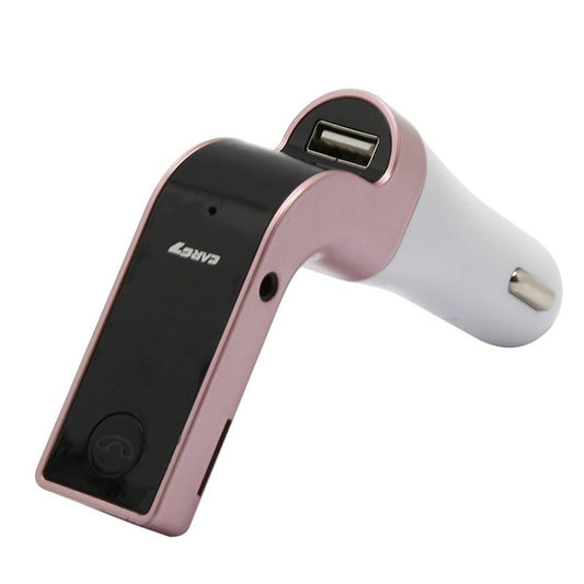 G7 Car Hands-Free Bluetooth FM Player MP3(Rose Gold) - Bluetooth Car Kits by buy2fix | Online Shopping UK | buy2fix
