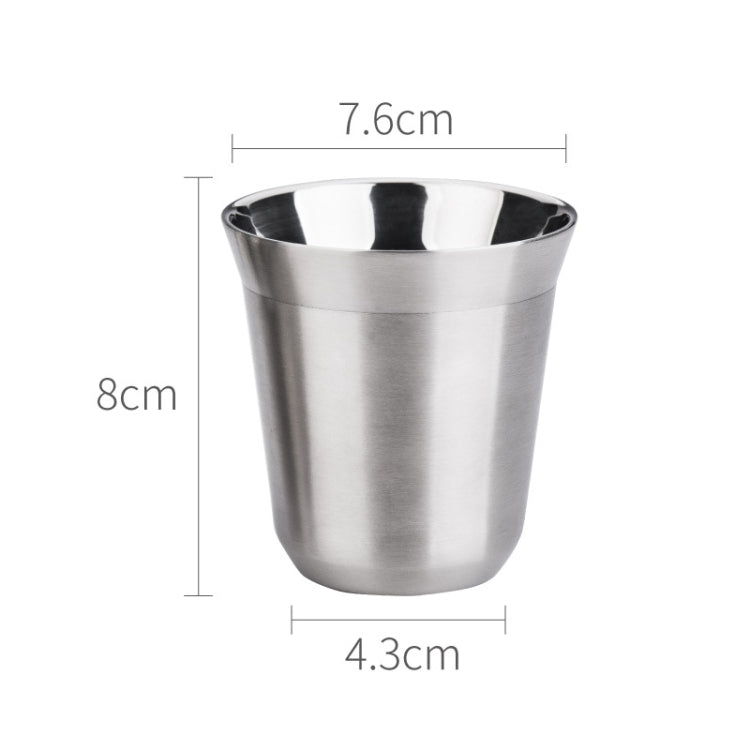 304 Stainless Steel Coffee Capsule Cup Double Insulation Coffee Cup, Style: Large Single Cup by buy2fix