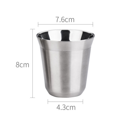 304 Stainless Steel Coffee Capsule Cup Double Insulation Coffee Cup, Style: Large Single Cup by buy2fix