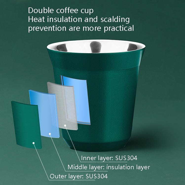 304 Stainless Steel Coffee Capsule Cup Double Insulation Coffee Cup, Style: Large Single Cup by buy2fix