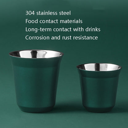 304 Stainless Steel Coffee Capsule Cup Double Insulation Coffee Cup, Style: Large Single Cup by buy2fix