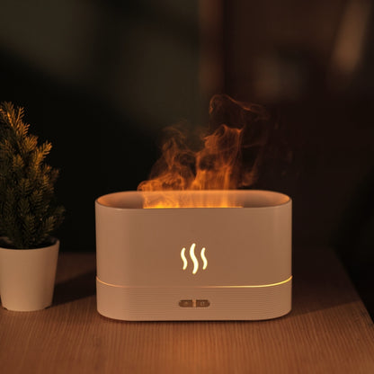 Flame Aroma Diffuser Night Light Humidifier(White) - Air Purifiers & Accessories by buy2fix | Online Shopping UK | buy2fix