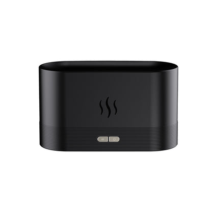 Flame Aroma Diffuser Night Light Humidifier(Black) - Air Purifiers & Accessories by buy2fix | Online Shopping UK | buy2fix