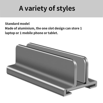 Aluminum Alloy Laptop Tablet Phone Storage Stand, Color: L400 Single Slot (Gray) - Laptop Stand by buy2fix | Online Shopping UK | buy2fix