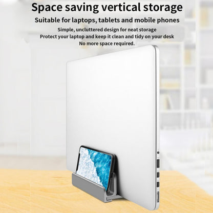 Aluminum Alloy Laptop Tablet Phone Storage Stand, Color: L401 Double Slot (Gray) - Laptop Stand by buy2fix | Online Shopping UK | buy2fix