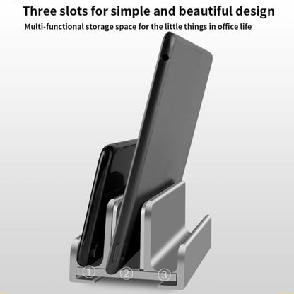 Aluminum Alloy Laptop Tablet Phone Storage Stand, Color: L401 Double Slot (Gray) - Laptop Stand by buy2fix | Online Shopping UK | buy2fix