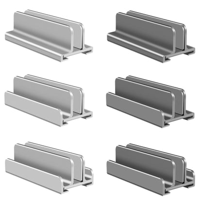 Aluminum Alloy Laptop Tablet Phone Storage Stand, Color: L402 Three Slots (Silver) - Laptop Stand by buy2fix | Online Shopping UK | buy2fix