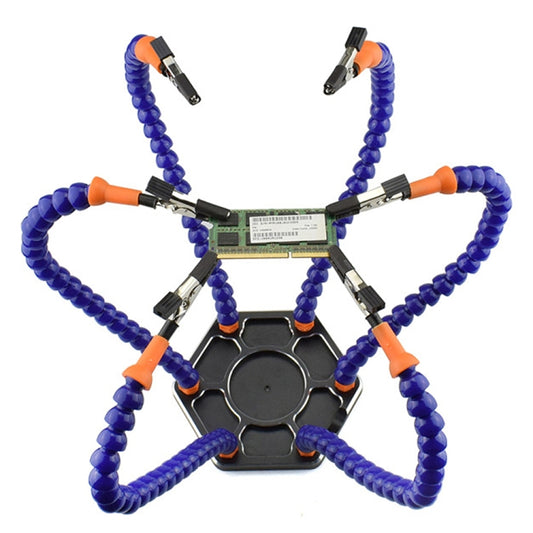 Six-Claw Alligator Clip Fixing Welding Station(HANTAI6 Blue) by buy2fix
