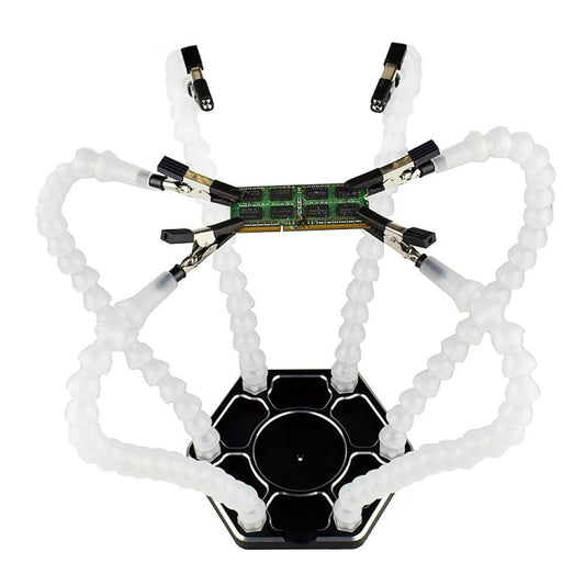 Six-Claw Alligator Clip Fixing Welding Station(HANTAI6 White) by buy2fix