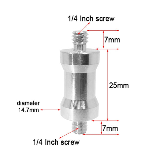 10 PCS Screw Adapter 1/4 Male to 1/4 Male Screw -  by buy2fix | Online Shopping UK | buy2fix