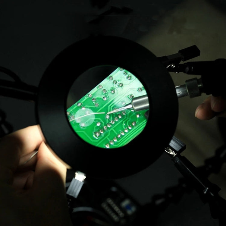 Six-Jaw LED Lamp Magnifying Glass Soldering Station with Fan(N-SS6LMF-BK9) by buy2fix