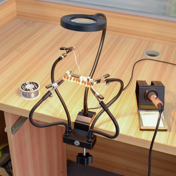 LED Lamp Magnifying Glass 360-Degree Adjustable Welding Table(T-SS5L-BK9) by buy2fix