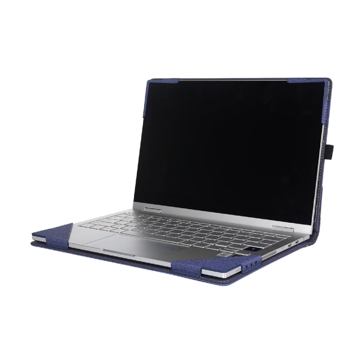 Multifunctional PU Leather Laptop Case With Stand Function, Color: 15.6 inch Blue by buy2fix