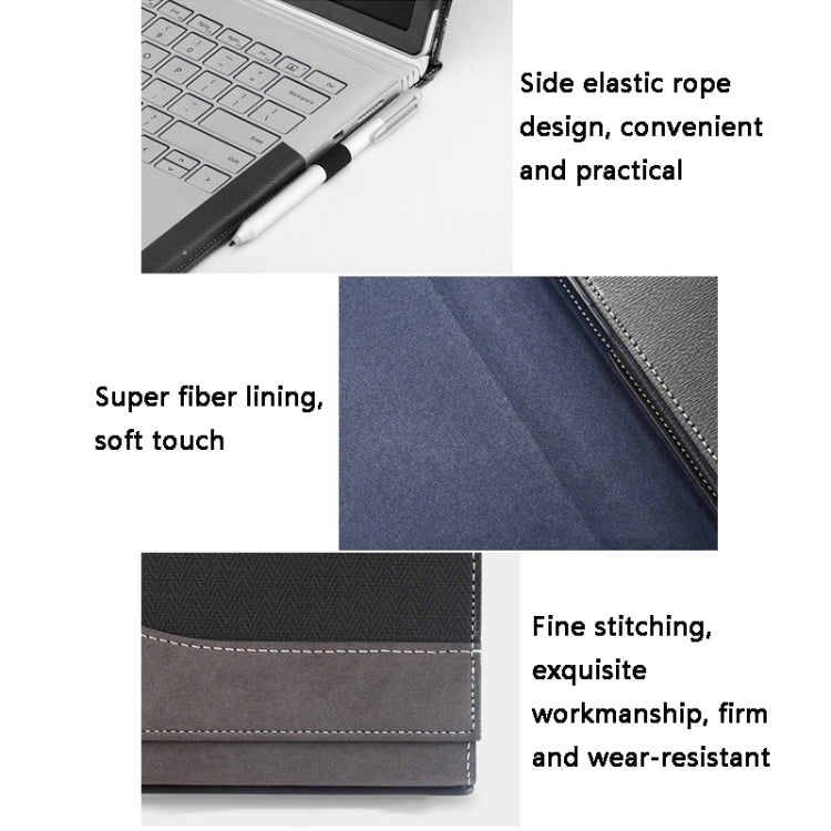 PU Leather Laptop Protective Sleeve For Microsoft Surface Book 3 13.5 inches(Deep Blue) by buy2fix