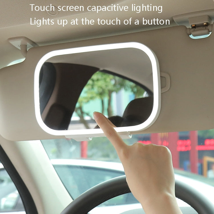 Car Sun Visor Makeup Mirror With LED Light(White) by buy2fix