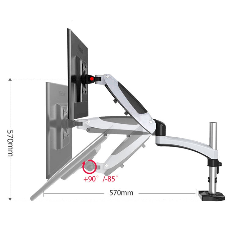 Gibbon Mounts Desktop Lifting Rotating Computer Monitor Stand, Specification Table Clip Black GM112C - Laptop Stand by Gibbon Mounts | Online Shopping UK | buy2fix