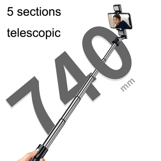 K12D Live Beauty Bluetooth Tripod Selfie Stick(Black) - Selfie Sticks by buy2fix | Online Shopping UK | buy2fix