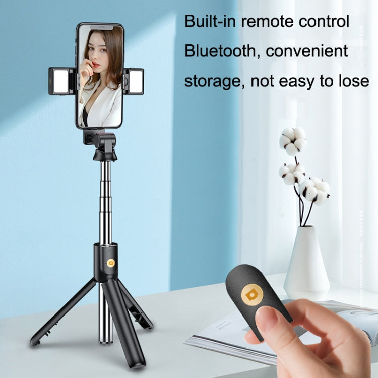 K12D Live Beauty Bluetooth Tripod Selfie Stick(Black) - Selfie Sticks by buy2fix | Online Shopping UK | buy2fix