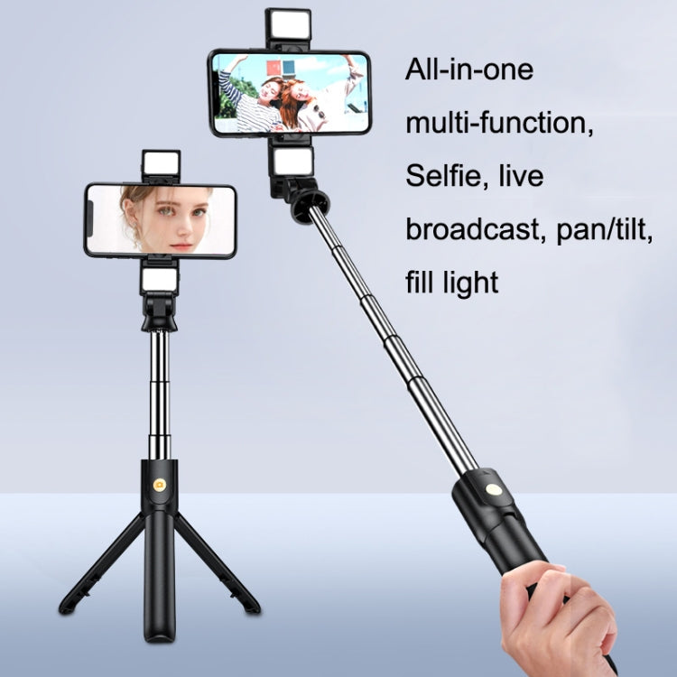 K12D Live Beauty Bluetooth Tripod Selfie Stick(Black) - Selfie Sticks by buy2fix | Online Shopping UK | buy2fix