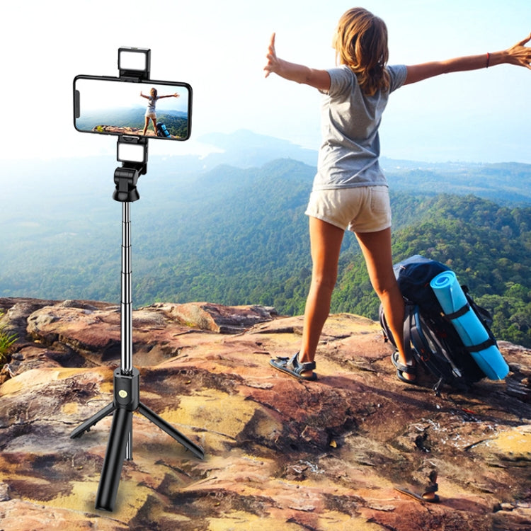 K12D Live Beauty Bluetooth Tripod Selfie Stick(Black) - Selfie Sticks by buy2fix | Online Shopping UK | buy2fix