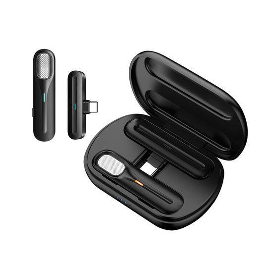 FerTo DX01 Wireless Collar Microphone 2.4G Live Broadcast Equipment, Style: TYPE-C + Charging Bin - Microphone by buy2fix | Online Shopping UK | buy2fix