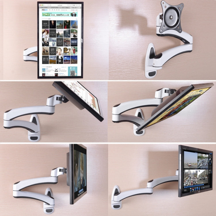 Gibbon Mounts FE112W Wall-Mounted Dual-Section Telescopic Monitor Stand(White) - Laptop Stand by Gibbon Mounts | Online Shopping UK | buy2fix