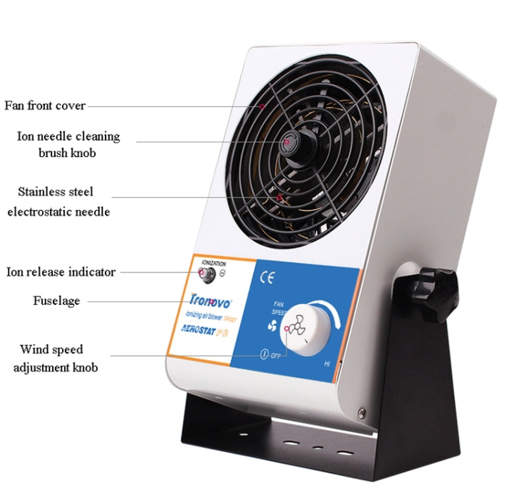 TRONOVO TR7001 Desktop Anti-Static Eliminator Anti-Static Small Ion Fan, EU Plug - Electric Fans by buy2fix | Online Shopping UK | buy2fix