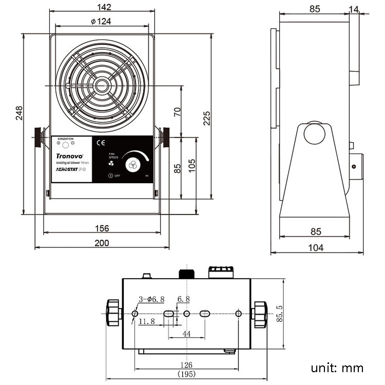 TRONOVO TR7001 Desktop Anti-Static Eliminator Anti-Static Small Ion Fan, EU Plug - Electric Fans by buy2fix | Online Shopping UK | buy2fix