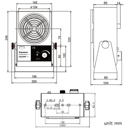 TRONOVO TR7001 Desktop Anti-Static Eliminator Anti-Static Small Ion Fan, EU Plug - Electric Fans by buy2fix | Online Shopping UK | buy2fix