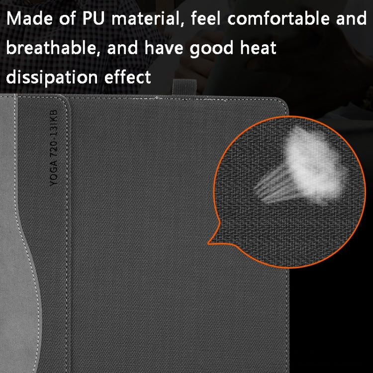 Laptop PU Leather Protective Case For Lenovo Yoga 720-13(Gentleman Gray) by buy2fix