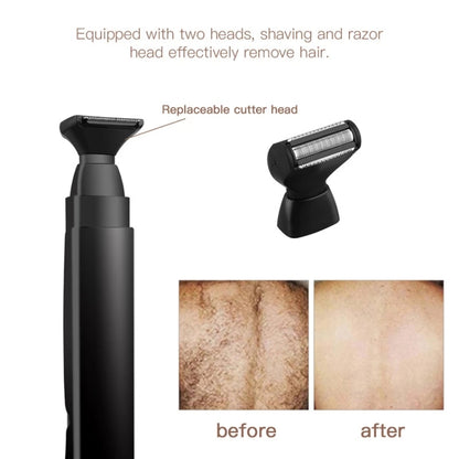 B7 2-in-1 USB Rechargeable Electric Shaver Back Shaver(Black) - Hair Removal by buy2fix | Online Shopping UK | buy2fix