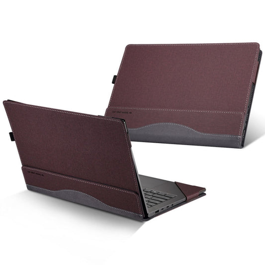Laptop PU Leather Protective Case For Lenovo Yoga 520-14(Wine Red) by buy2fix