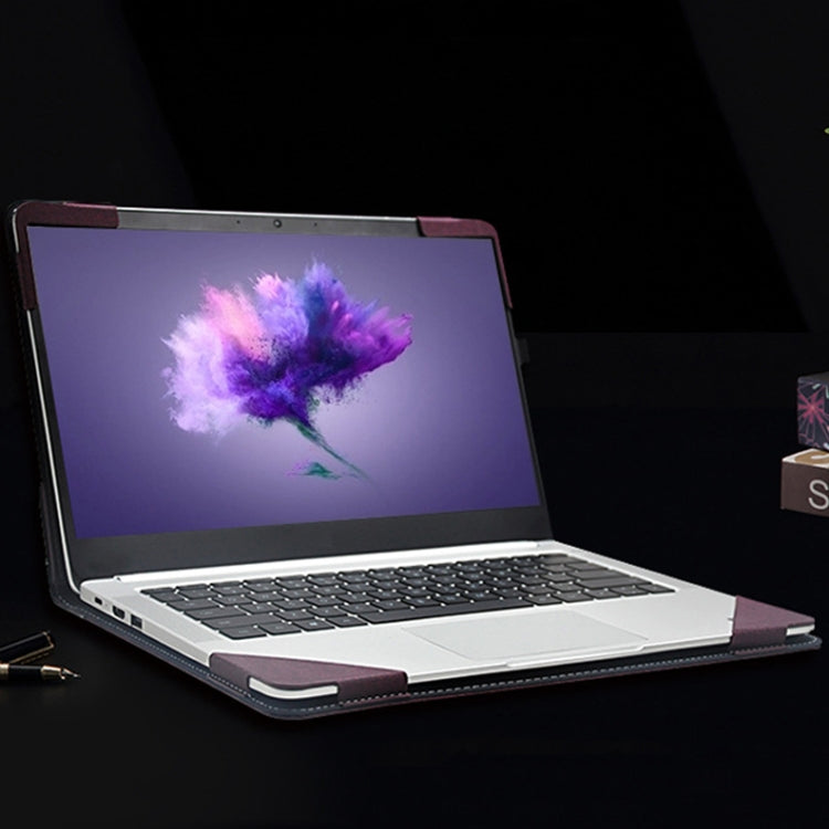 PU Leather Laptop Protective Case For Huawei Honor MagicBook(Dark Blue) by buy2fix