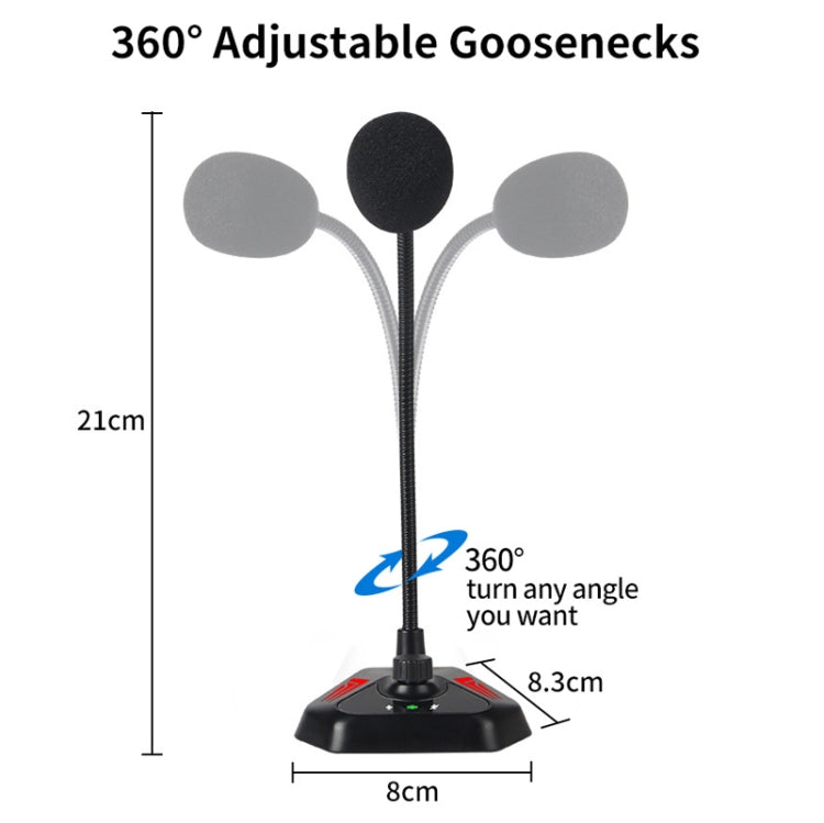 MI520 Desktop Computer Gooseneck Condenser Microphone USB Version with RGB Breathing Lamp by buy2fix