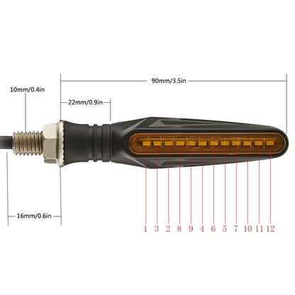 2pcs MK-109 Motorcycle Flow Steering Lamp LED Signal Light(Black) - Signal Lights by buy2fix | Online Shopping UK | buy2fix