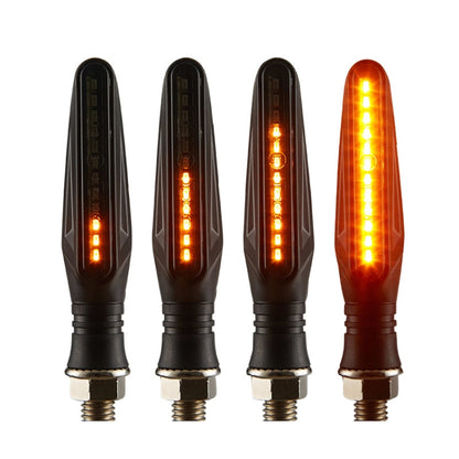 2pcs MK-109 Motorcycle Flow Steering Lamp LED Signal Light(Black) - Signal Lights by buy2fix | Online Shopping UK | buy2fix