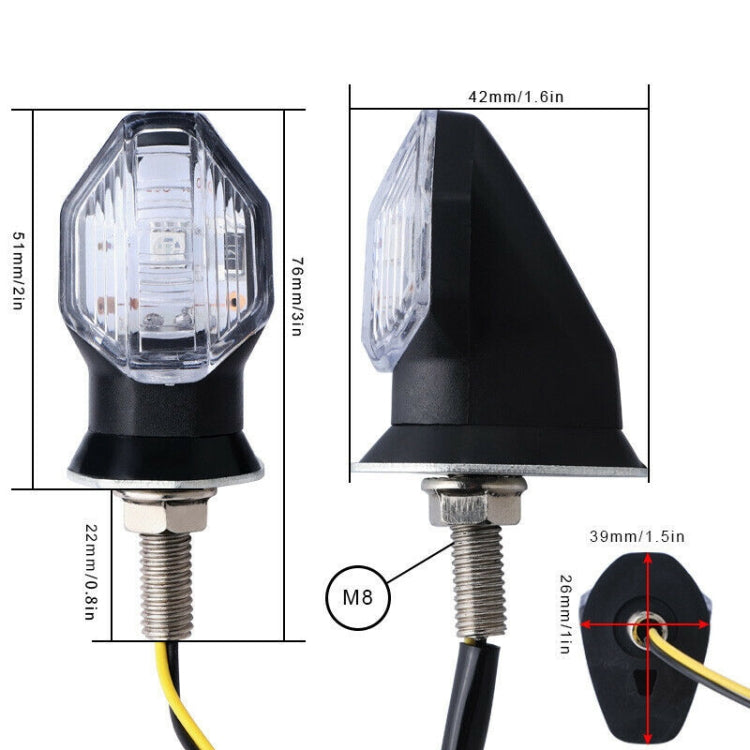 2pcs Motorcycle Steering Lamp Small Shark LED Highlight(MK-100) - Turn Signal by buy2fix | Online Shopping UK | buy2fix