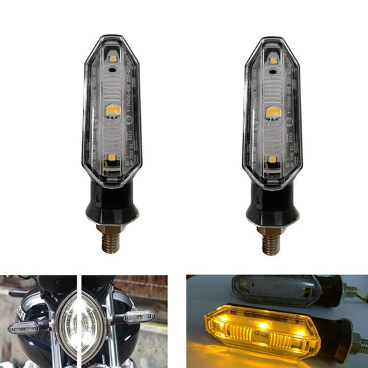 1 Pair MK-121 3 LEDs Shark Motorcycle Signal Lamp(Yellow Light) - Signal Lights by buy2fix | Online Shopping UK | buy2fix