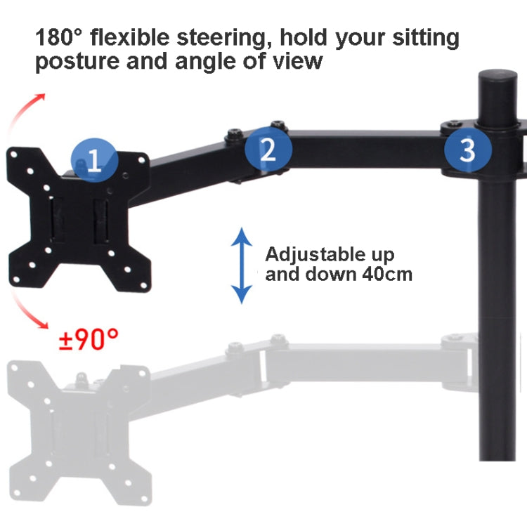 Desktop Lifting Monitor Stand Bracket Dual Screen Desk Base - TV Brackets & Mounts by buy2fix | Online Shopping UK | buy2fix